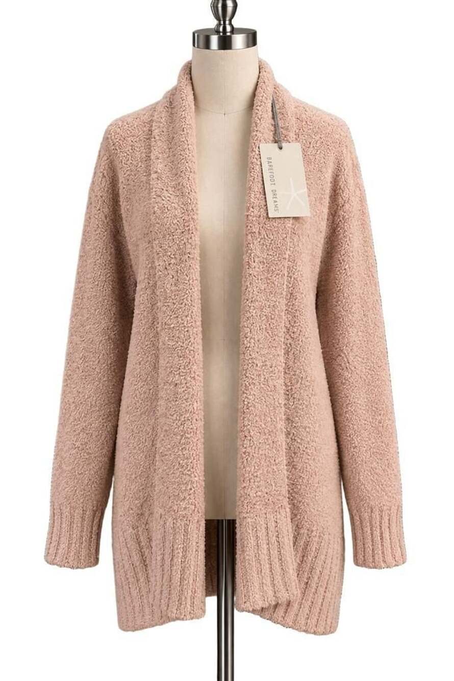 Barefoot Dreams Boucle Shadow Stripe Cardigan Rosewater XXS/XS NWT A470266